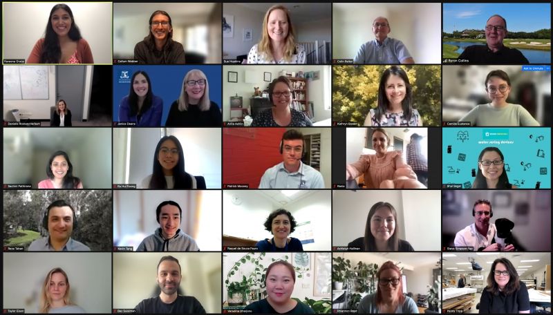 A Zoom screenshot of 25 people on a Zoom call. 