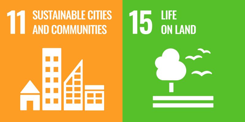 Icon of SDG 11: Sustainable cities and communities and SDG 15: Life on land