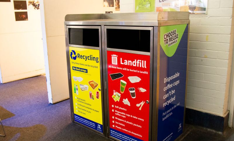 Recycling and landfill bin